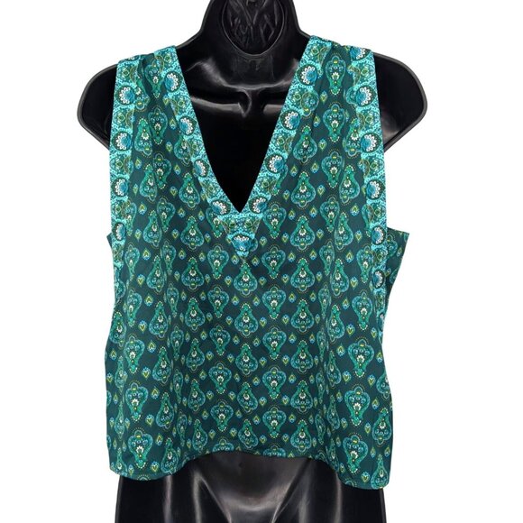 Boho Paisley Tie Front Tank Top Women Size M Retro Festival Indie Floral Cottage - Picture 2 of 9